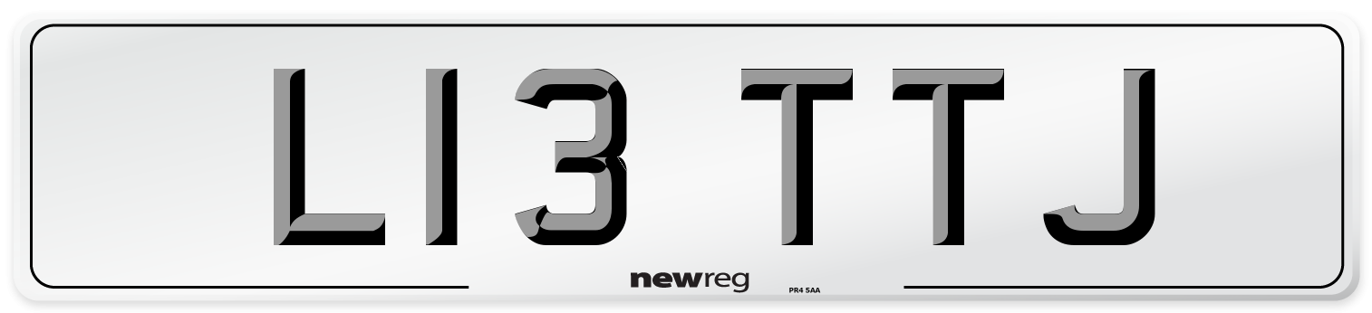 L13 TTJ Number Plate from New Reg